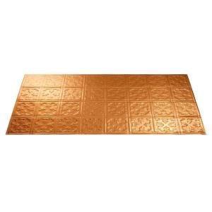 Fasade Traditional 10   2 ft. x 4 ft. Polished Copper Glue up Ceiling Tile G58 25