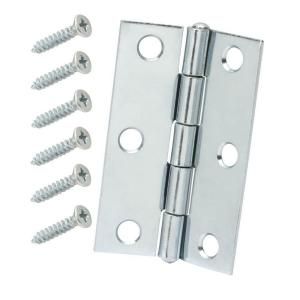 Everbilt 2 1/2 in. Zinc Plated Non Removable Pin Narrow Utility Hinges (2 Pack) 15165