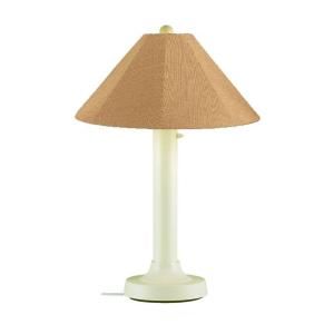 Patio Living Concepts Catalina 28 in. Outdoor Bisque Table Lamp with Straw Linen Shade 26644