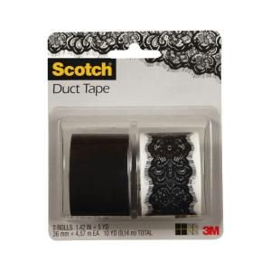 Scotch 1.42 in. x 5 yds. Lace with Black Duct Tape (2 Pack) 905 LCE 2PK
