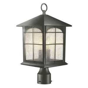 Home Decorators Collection Brimfield 3 Light Outdoor Aged Iron Post Lantern Y37031A 151