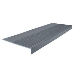 Roppe Ribbed Profile Square Nose Dark Gray 48 in. x 12 1/4 in. Stair Tread 48803P150