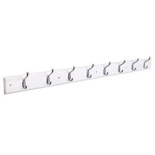 Liberty 48 in. Rail/Rack with 8 Satin Nickel Decorative Hooks DISCONTINUED 145332
