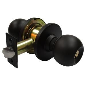 Arctek 2 3/8 in. Cylindrical Ball Storeroom Knob with Latch in Oil Rubbed Bronze C3X65B 238