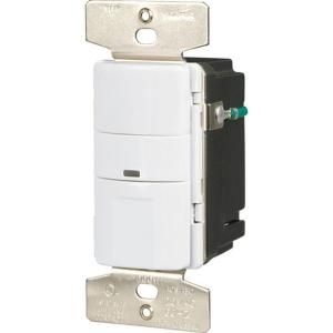 Cooper Wiring Devices 5 Amp Combination Decorator Occupancy Light Switch   White VS306U W K L