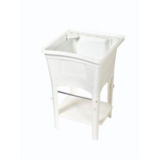 Zenith 24 in. W x 36 in. H Full Featured Ergo Laundry Tub Workcenter in White DISCONTINUED LT2005W