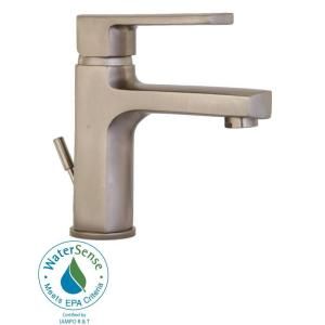 La Toscana Novello Single Hole 1 Handle Low Arc Bathroom Faucet in Brushed Nickel 86PW211LFEX