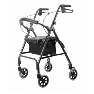 Revolution Mobility Rollator with Padded Seat and Storage in Black DISCONTINUED REMRT 413 BK
