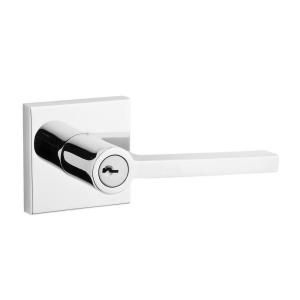 Baldwin Reserve Polished Chrome Square Entry Lever with Contemporary Square Rose EN.SQU.R.CSR.260