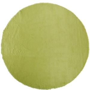 Home Decorators Collection Faux Sheepskin Lime 8 ft. Round Area Rug 5248270620
