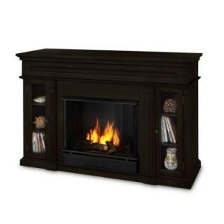 Real Flame Lannon 51 in. Media Console Gel Fuel Fireplace in Dark Walnut DISCONTINUED 3300 DW