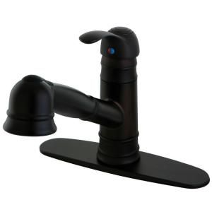 Kingston Brass Traditional Single Handle Pull Out Sprayer Kitchen Faucet in Oil Rubbed Bronze HGS7575WEL