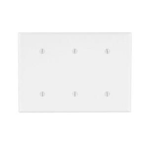 Leviton 3 Gang Midway Blank Nylon Wall Plate   White R52 0PJ33 00W