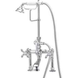 Elizabethan Classics RM24 3 Handle Claw Foot Tub Faucet with Hand Shower in Polished Brass ECRM24 PB