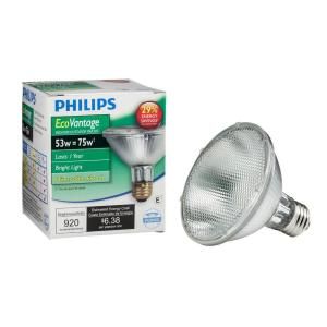 Philips EcoVantage 53 Watt Halogen PAR30S Indoor/Outdoor Dimmable Flood Light Bulb (6 Pack) 421438