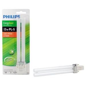 Philips 13 Watt Soft White (2700K) CFLni 2 Pin GX23 CFL Light Bulb 230102