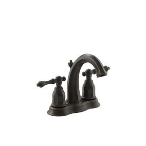 KOHLER Kelston 4 in. 2 Handle Low Arc Bathroom Faucet in Oil Rubbed Bronze 13490 4 2BZ