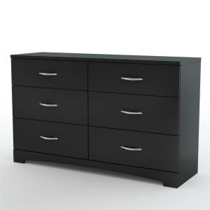 South Shore Furniture Majestic 6 Drawer Dresser in Pure Black 3107010