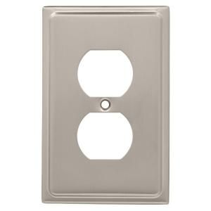 Liberty Country Fair 1 Duplex Outlet Wall Plate   Satin Nickel 126362