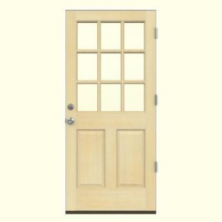 JELD WEN 9 Lite Unfinished Hemlock Entry Door with Primed White AuraLast Jamb O10641