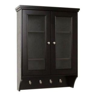 Foremost Gazette 23 1/2 in. W Wall Cabinet with Glass Doors in Espresso GAEW2431