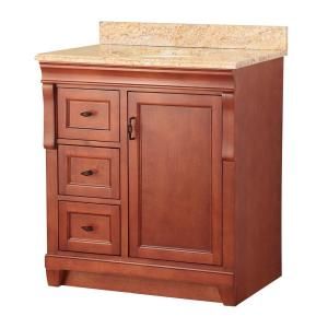 Foremost Naples 31 W x 22 in. D Vanity in Warm Cinnamon with Left Drawers and Vanity Top with Stone effects in Tuscan Sun NACASETS3122DL
