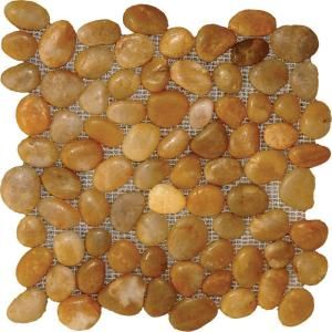MS International Yellow Pebbles 12 in. x 12 in. Polished Quartzite Floor and Wall Tile (10 sq. ft. / case) LPEBMYEL1212POL