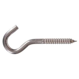 The Hillman Group 3/8 x 4 7/8 in. Stainless Steel Heavy Duty Screw Hook (10 Pack) 851880.0