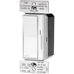 Cooper Wiring Devices 600 Watt Single Pole 3 Way Low Voltage Dimmer with Preset   White DI06P W K