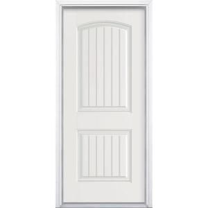 Masonite Cheyenne 2 Panel Primed Smooth Fiberglass Entry Door with Brickmold 06283