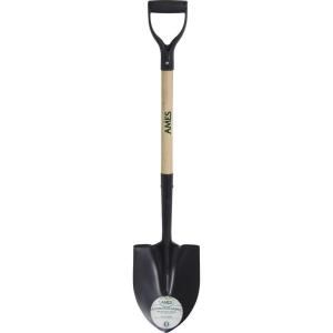 Ames 20 in. D Handle Steel Blade Round Point Shovel 1531300