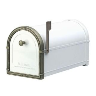 Architectural Mailboxes Coronado White with Antique Bronze Accents Post Mount Mailbox 5507W