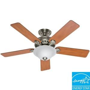Hunter 52 in. Pros Best Five Minute Indoor Brushed Nickel Ceiling Fan with Bowl Light Kit DISCONTINUED 28723