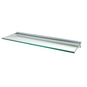Wallscapes Glacier Clear Glass Shelf with Silver Bracket Shelf Kit (Price Varies By Size) GL6020CLKIT