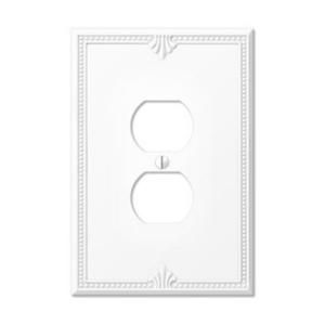 Creative Accents Richmond 1 Outlet Wall Plate   White 6PRW108