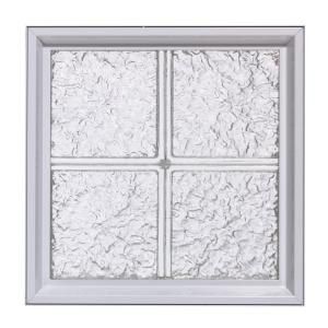 Pittsburgh Corning LightWise 48 in. x 64 in. x 6 in. IceScapes Pattern White Aluminum Clad Glass Block Window 116899.0