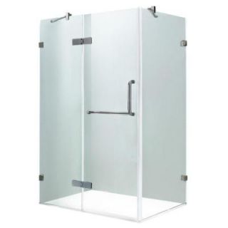 Vigo 46 in. x 34 1/8 in. x 73 3/8 in. Frameless Pivot Shower Enclosure in Brushed Nickel with Clear Glass VG6011BNCL36