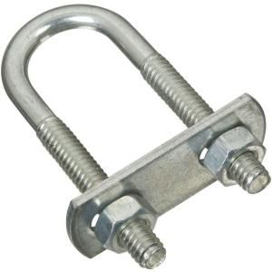 National Hardware #112 1/4 in. x 3/4 in. x 2 1/2 in. Zinc Plated U Bolt with Plate and Hex Nut 2190BC 112 U BOLT ZN