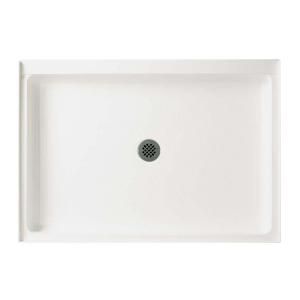 Swanstone 34 in. x 48 in. Solid Surface Single Threshold Shower Floor in White SF03448MD.010