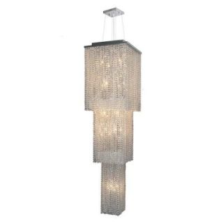 Worldwide Lighting Prism Collection 20 Light Chrome Chandelier with Crystal Shade W83712C16 3