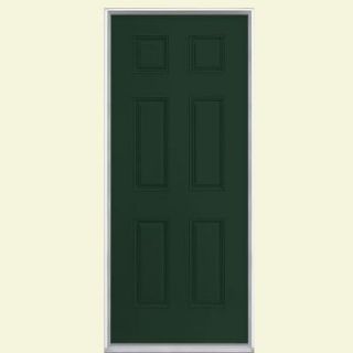 Masonite 6 Panel Painted Smooth Fiberglass Entry Door with No Brickmold 37093