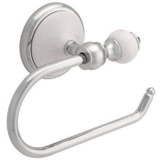 Decor Bathware Alexandria Double Post Toilet Paper Holder in Polished Chrome and White DISCONTINUED 62317CC