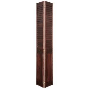 Home Fashion Technologies 2 in. Louver/Panel MinWax Red Mahogany Solid Wood Interior Bifold Closet Door 1253280225