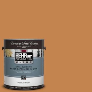 BEHR Premium Plus Ultra 1 Gal. #UL120 9 Butter Rum Satin Enamel Exterior Paint 985301