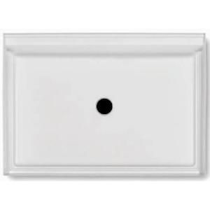Aquatic 60 in. x 34 in. x 6 in. Composite Shower Base in White 6034CPAN WH