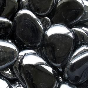 10 lb. Black Glass Cobble Stones GSBLKHD