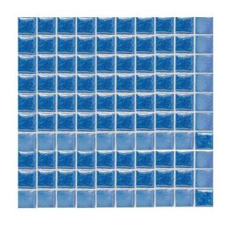 Daltile Sonterra Glass Medium Blue Iridescent 12 in. x 12 in. x 6 mm Glass Sheet Mounted Mosaic Wall Tile SR7711MS1P