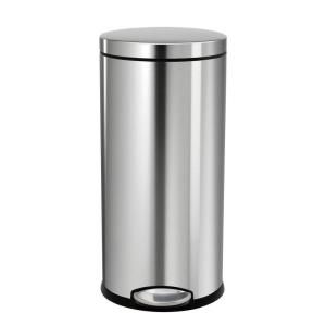 simplehuman 30 Liter Fingerprint Proof Brushed Stainless Steel Round Step Trash Can CW1810