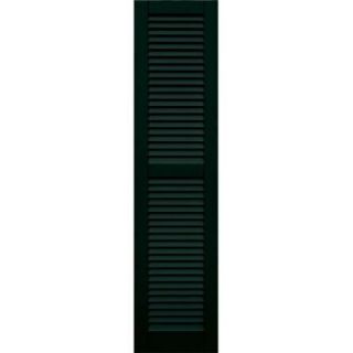 Winworks Wood Composite 15 in. x 63 in. Louvered Shutters Pair #654 Rookwood Shutter Green 41563654
