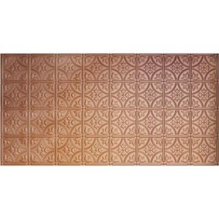 Global Specialty Products Dimensions Faux 2 ft. x 4 ft. Tin Style Ceiling and Wall Tiles in Copper 209 01